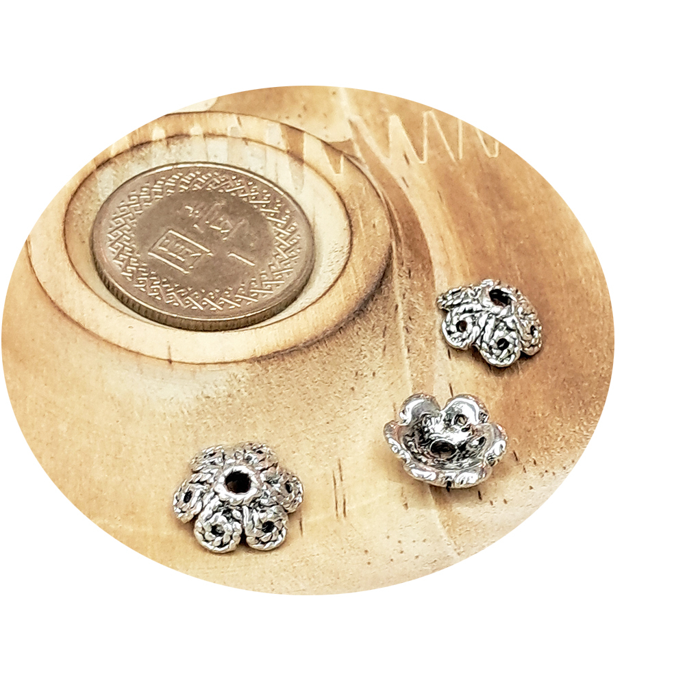 花托 藏銀約1 公分 1對【十方】122570