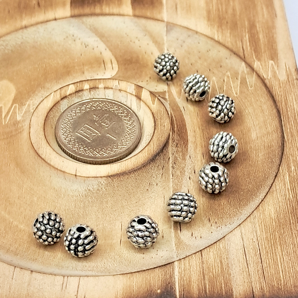 花球 藏銀 珠0.7 公分 3個【十方】122659