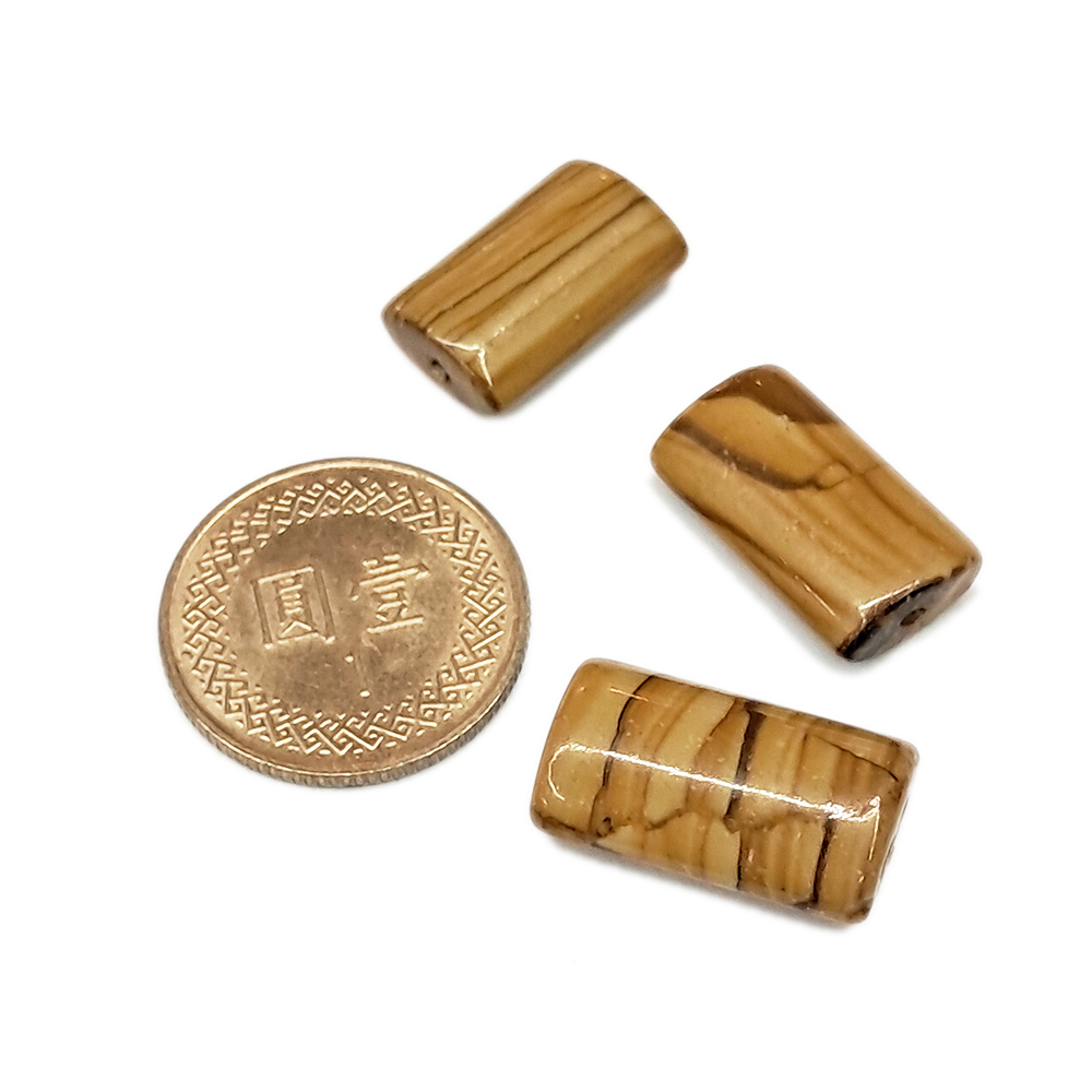 木化石扁珠1*0.5*1.7公分 1個【十方】141652