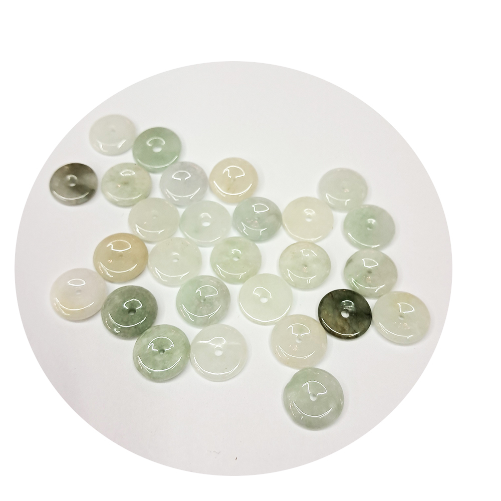 平安扣 緬甸玉1.1公分玉配件2個【十方】141691