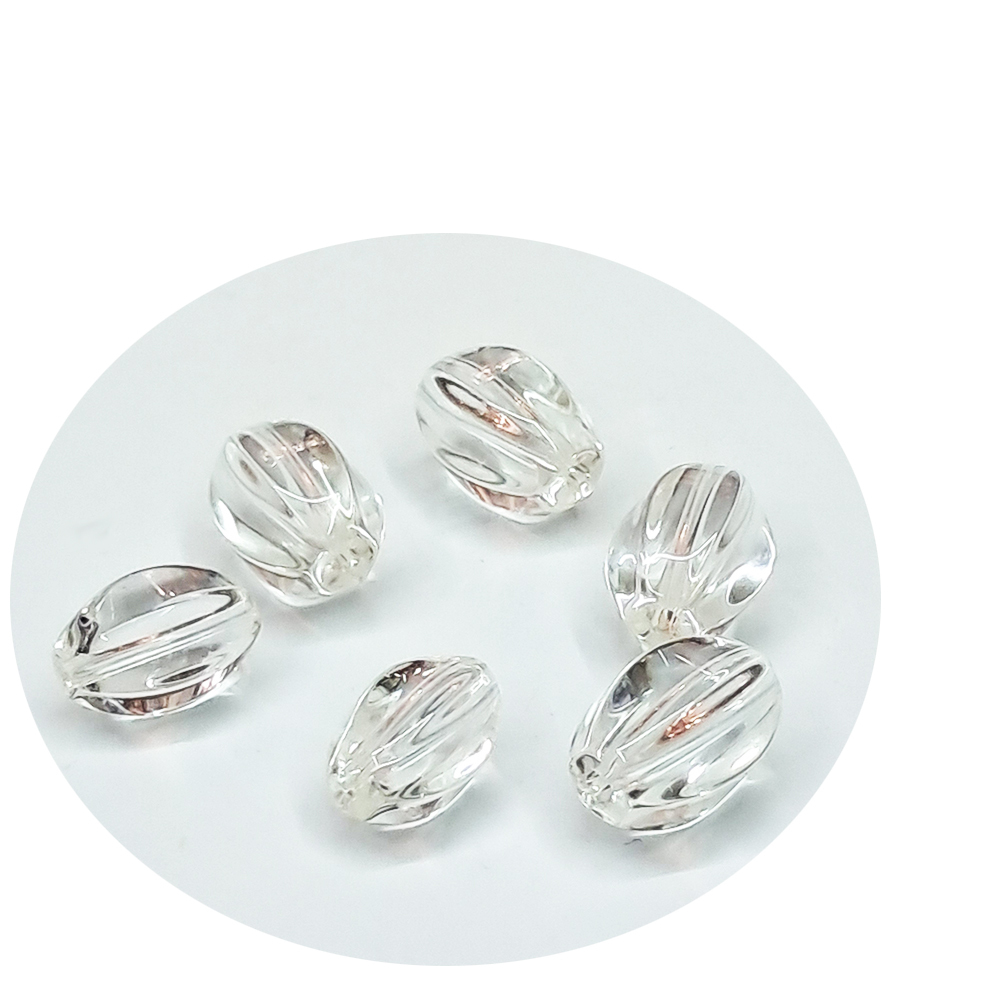 水晶 鼓型珠 0.9公分 2個【十方】141696