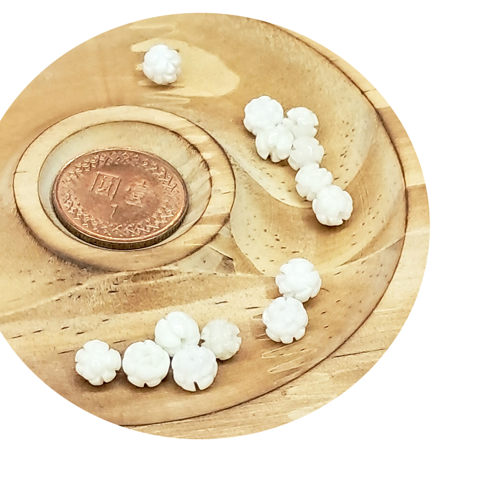 蓮花 硨磲雕刻6mm  2個 【十方】141721