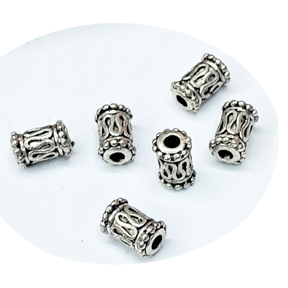 管狀珠 藏銀約 1公分 2個【十方】141727