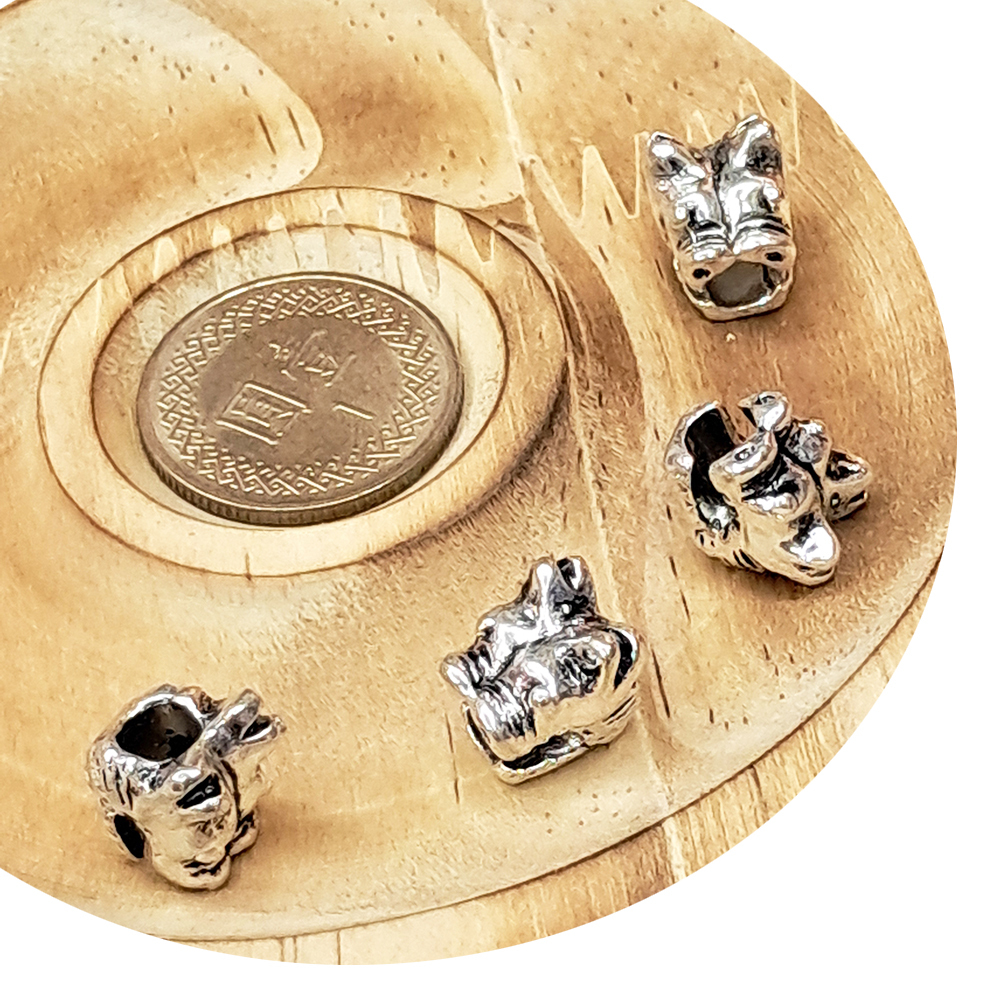 龍頭 藏銀約1 公分 2個【十方】141731