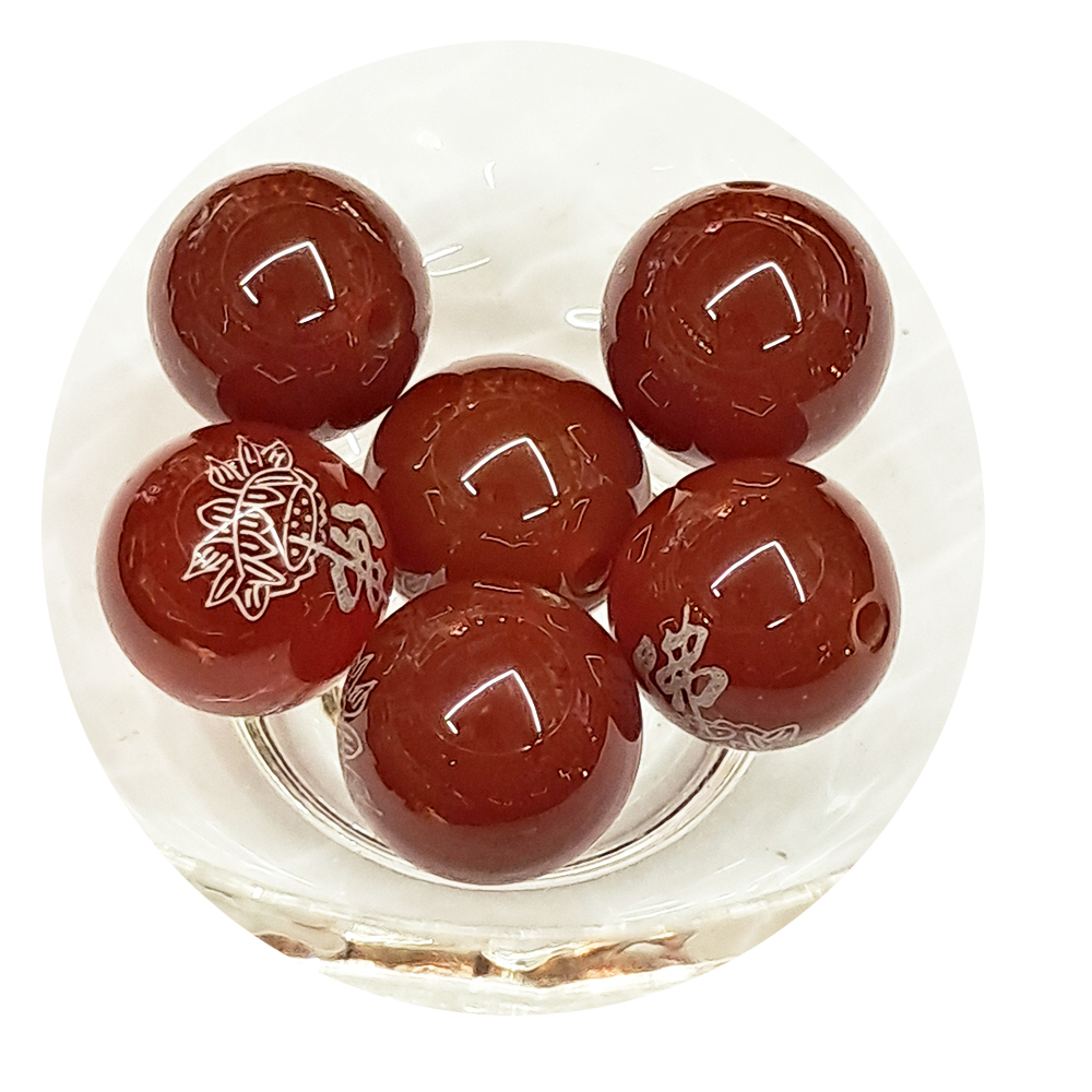 佛蓮花 紅玉髓 圓珠11mm 1個【十方】141735