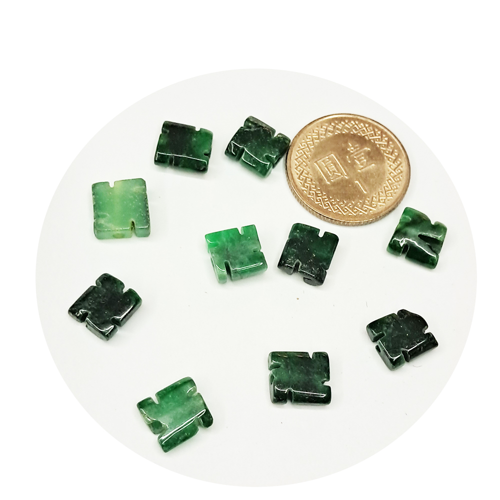 卍 鐵龍生1.3公分玉配件2個【十方】143805