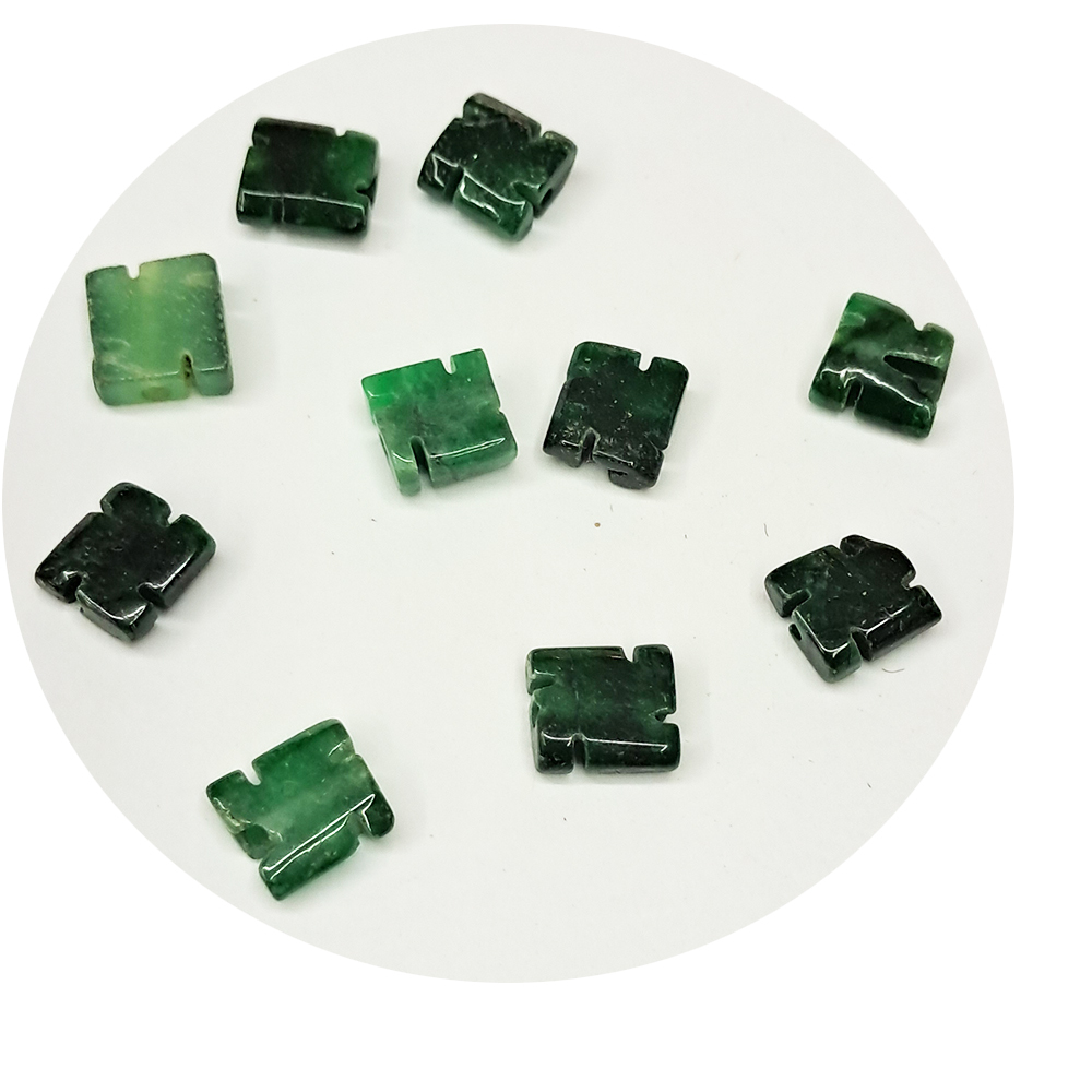 卍 鐵龍生1.3公分玉配件2個【十方】143805