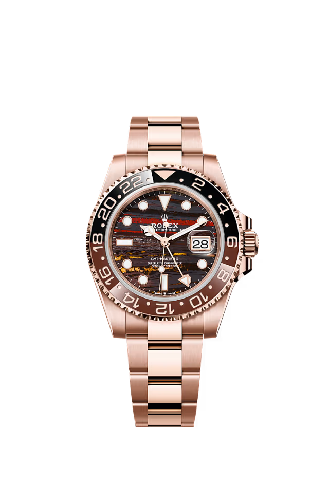 BRAND NEW ROLEX 126715CHNR 126715 TIGER IRON OYSTER PERPETUAL GMT-MASTER II ROSE GOLD 40mm
