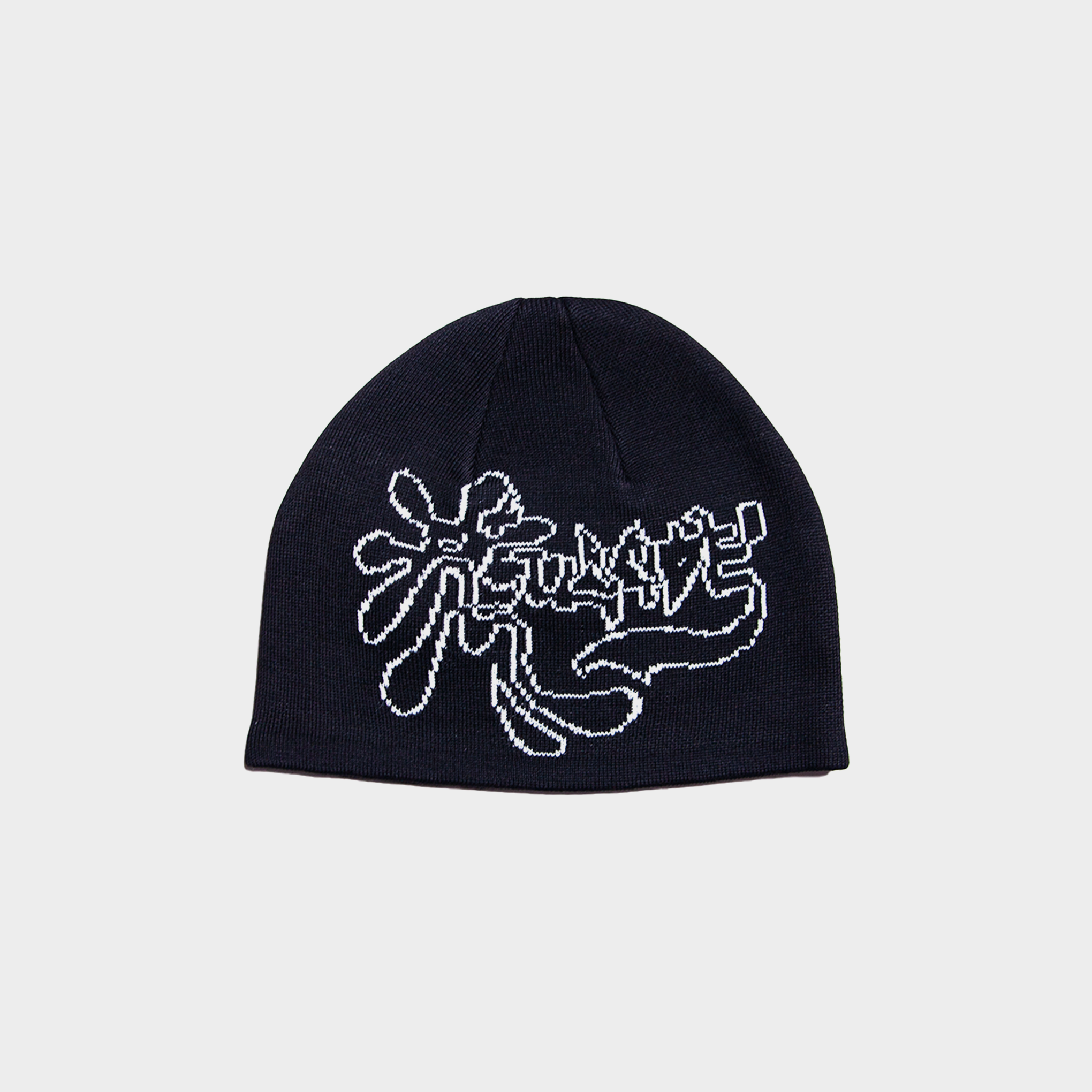 LUSIVE｜塗鴉 LOGO 毛帽 Graffiti Logo Beanie (黑色)