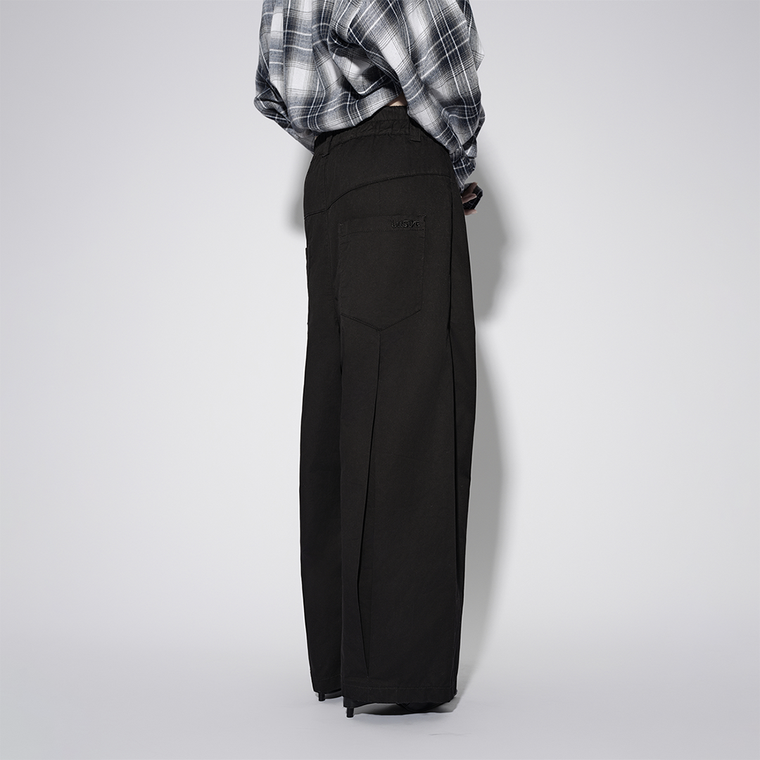 LUSIVE｜抽繩打摺褲 Vibe Chino Pants (黑色)