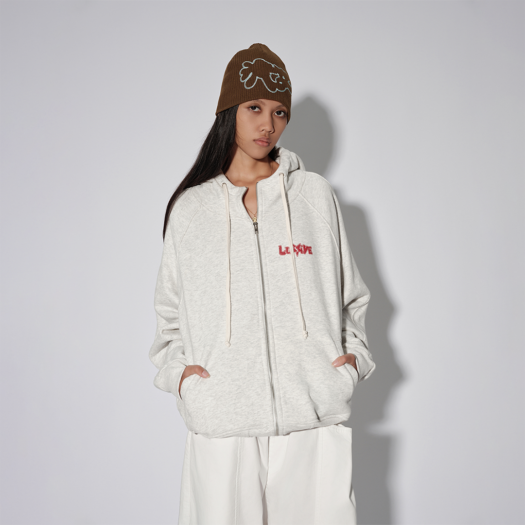 LUSIVE｜美麗的混沌拉鍊帽衫 Beautiful of Chaos Zip up Hooded (灰色)