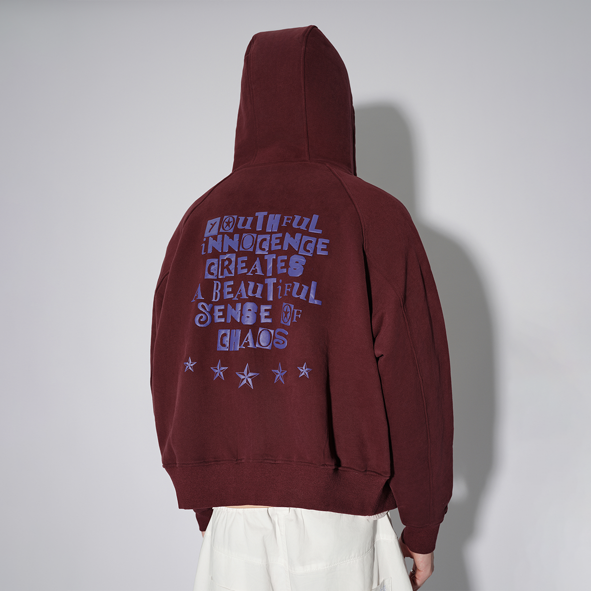 LUSIVE｜美麗的混沌拉鍊帽衫 Beautiful of Chaos Zip up Hooded (酒紅)