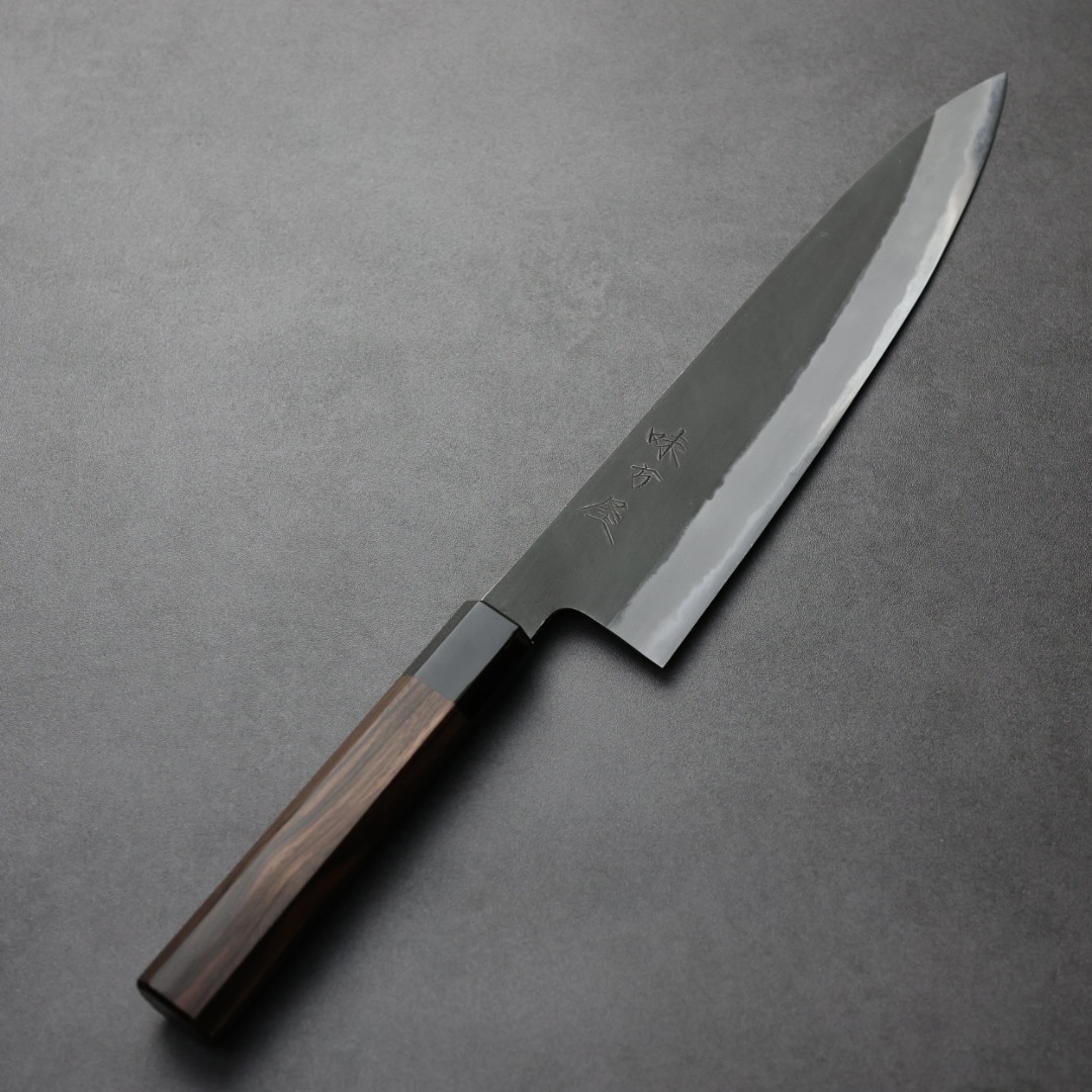 日野浦刃物 味方屋 牛刀 240mm 白紙鋼 黑打