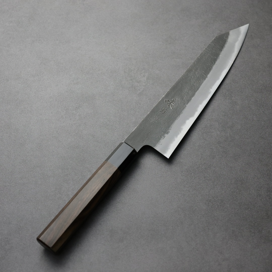 日野浦刃物 味方屋 切付牛刀 210mm 白紙鋼 黑打梨地