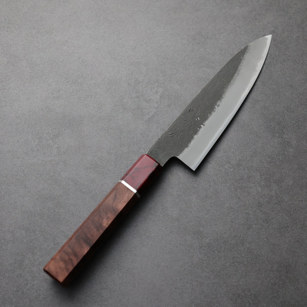 日野浦刃物 味方屋 蔬果刀 150mm 白紙鋼 黑打梨地
