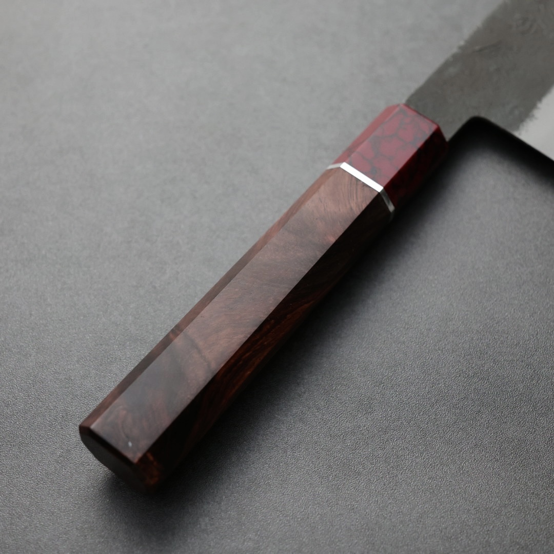 日野浦刃物味方屋牛刀240mm 白紙鋼黑打梨地