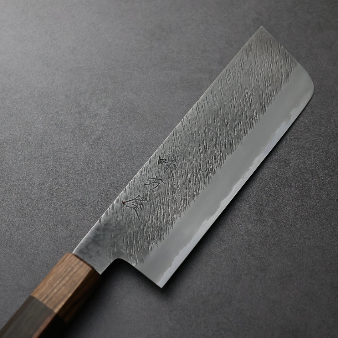 日野浦刃物味方屋菜切180mm 白紙鋼松葉鎚目