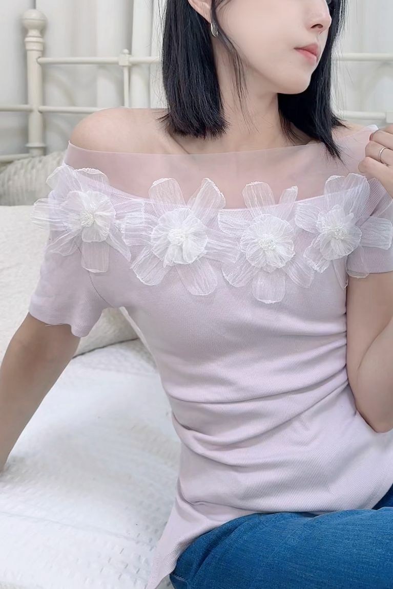 TOP#7043🤍月神花上衣
