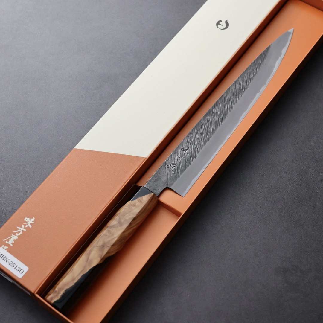 日野浦刃物 味方屋 筋引 240mm 白紙鋼 松葉鎚目