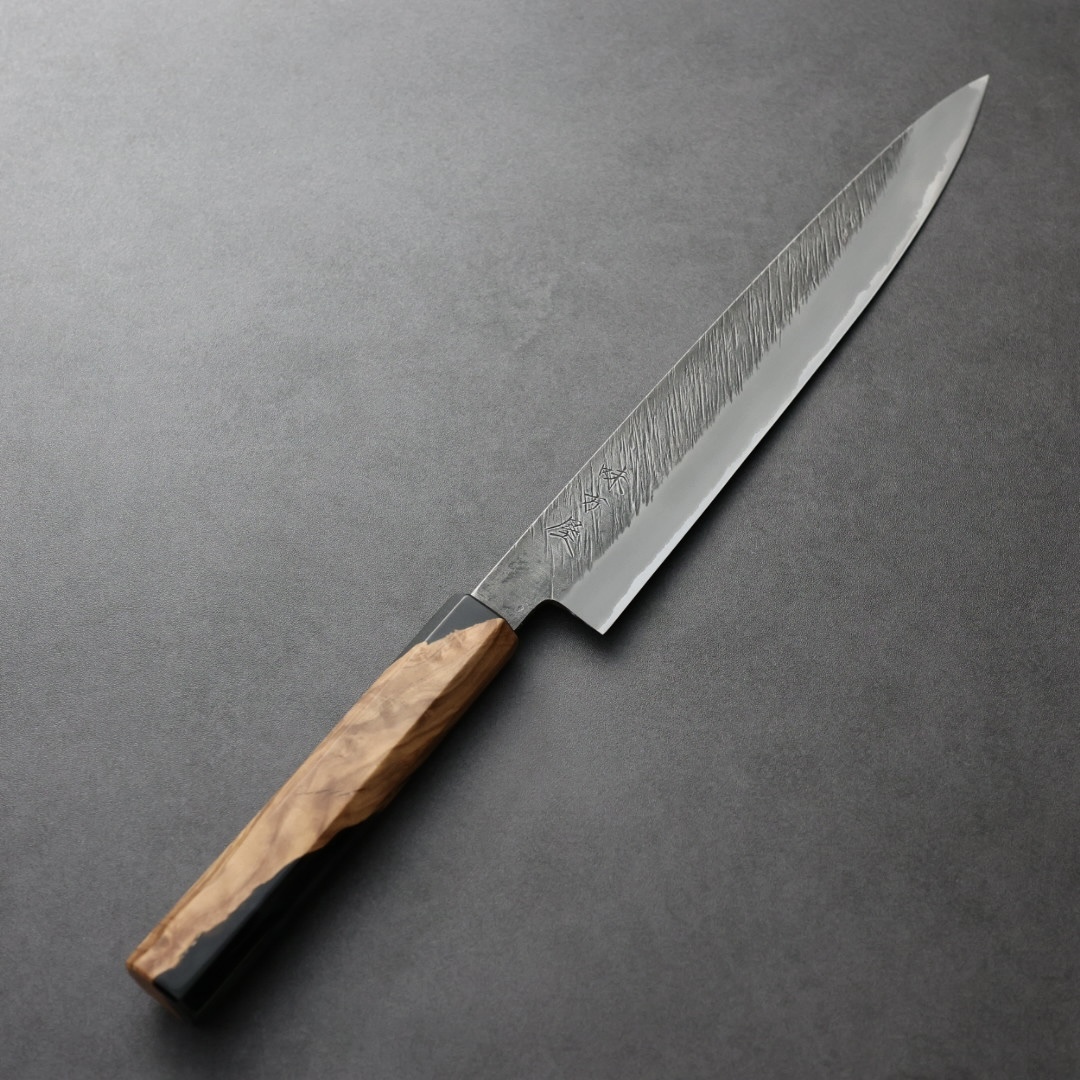 日野浦刃物 味方屋 筋引 240mm 白紙鋼 松葉鎚目