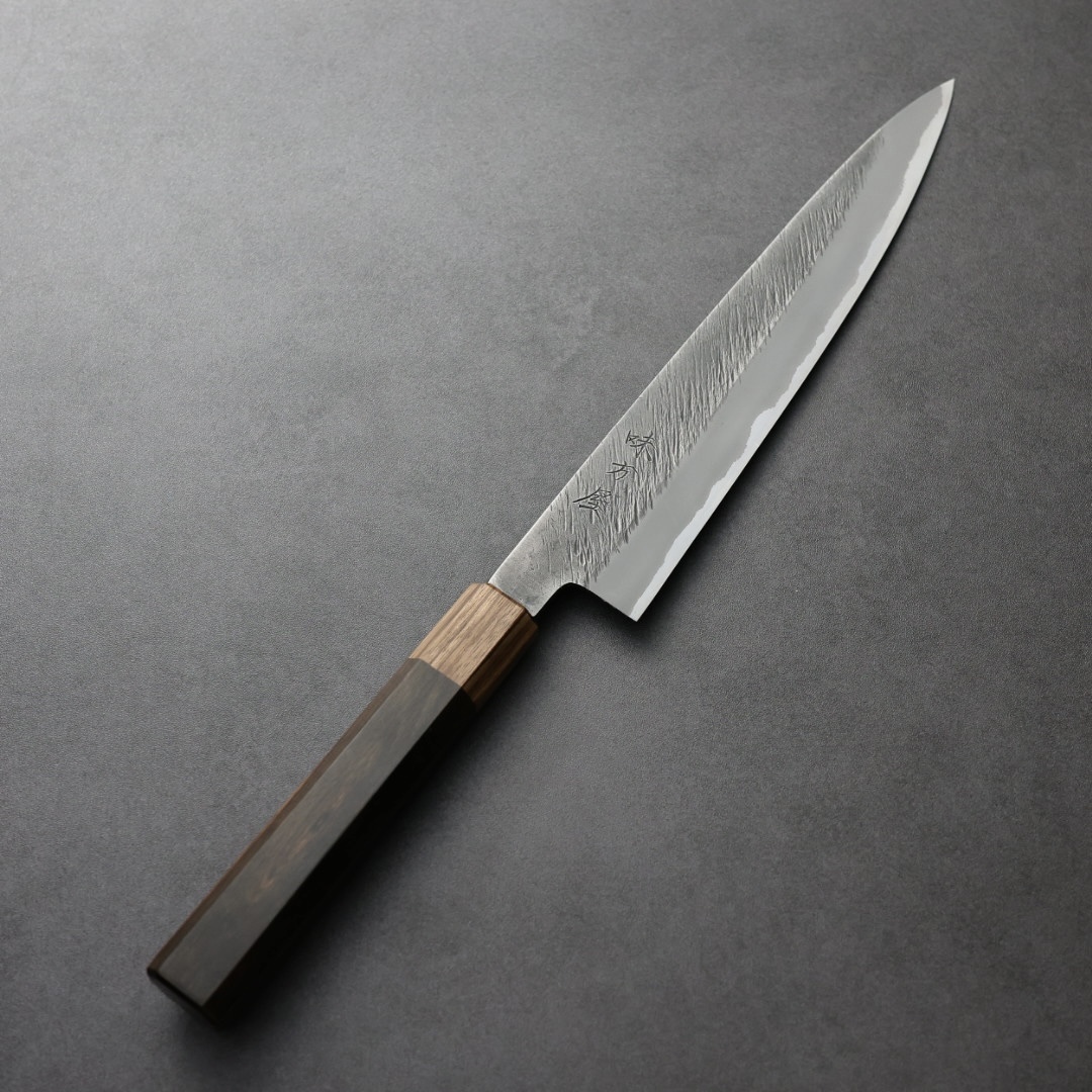 日野浦刃物 味方屋 筋引 210mm 白紙鋼 松葉鎚目