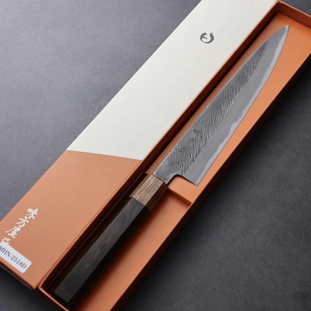 日野浦刃物 味方屋 筋引 210mm 白紙鋼 松葉鎚目