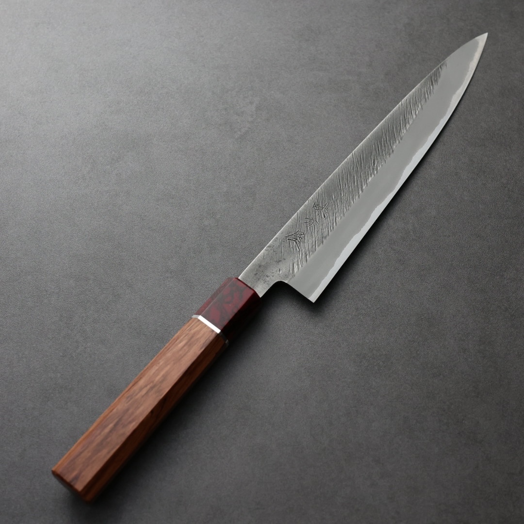 日野浦刃物 味方屋 筋引 210mm 白紙鋼 松葉鎚目