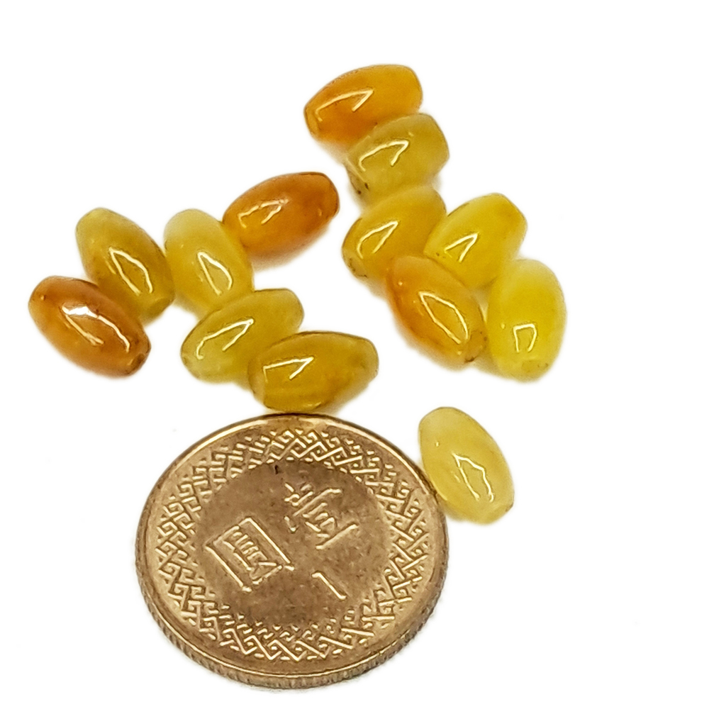 黃玉 米粒珠 3個【十方】115487