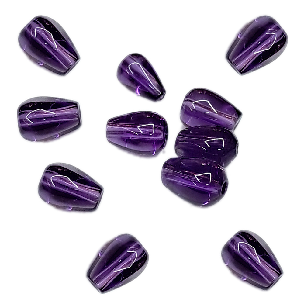 紫晶 水滴珠 0.8 公分 2個【十方】120875