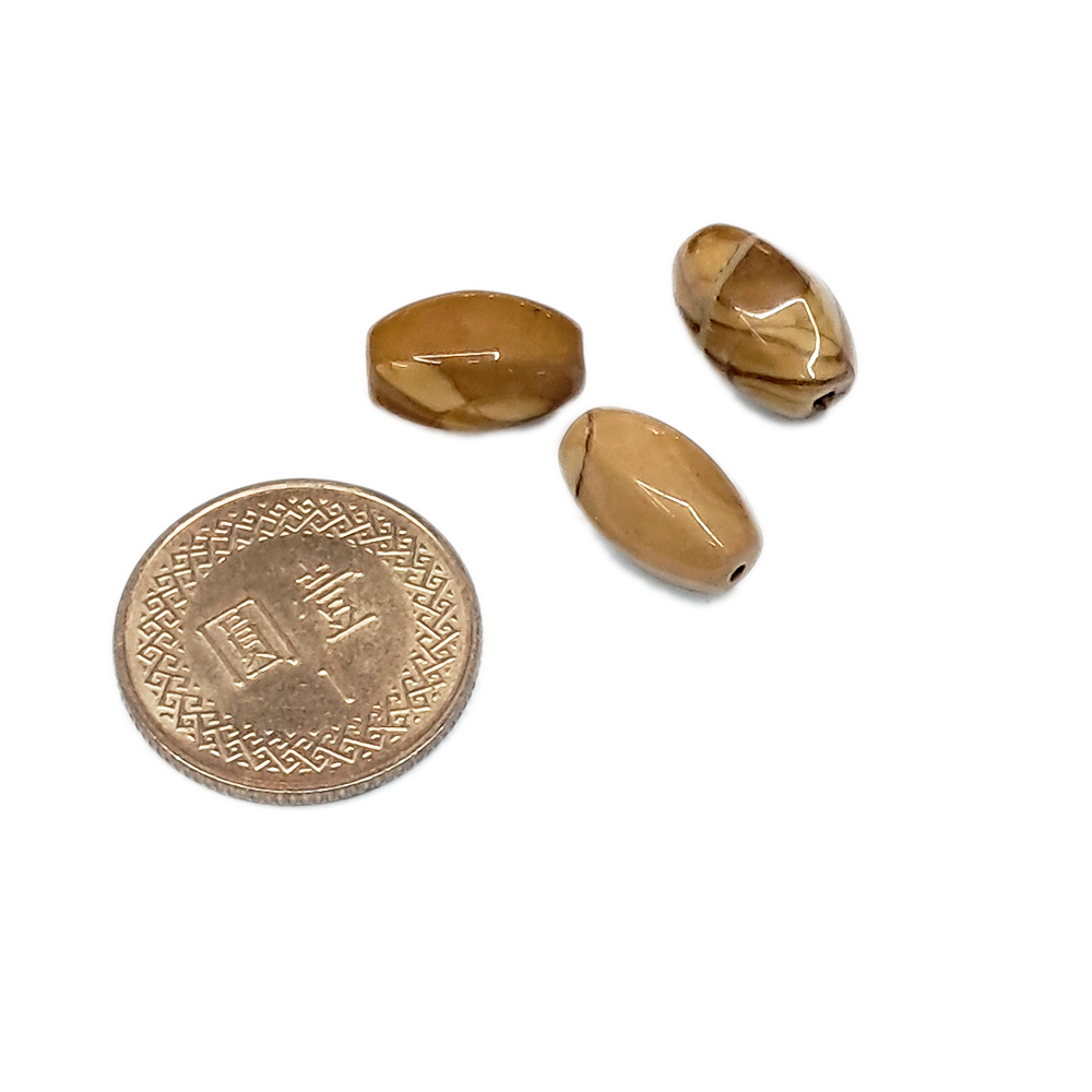 木化石米粒珠 3個【十方】141647