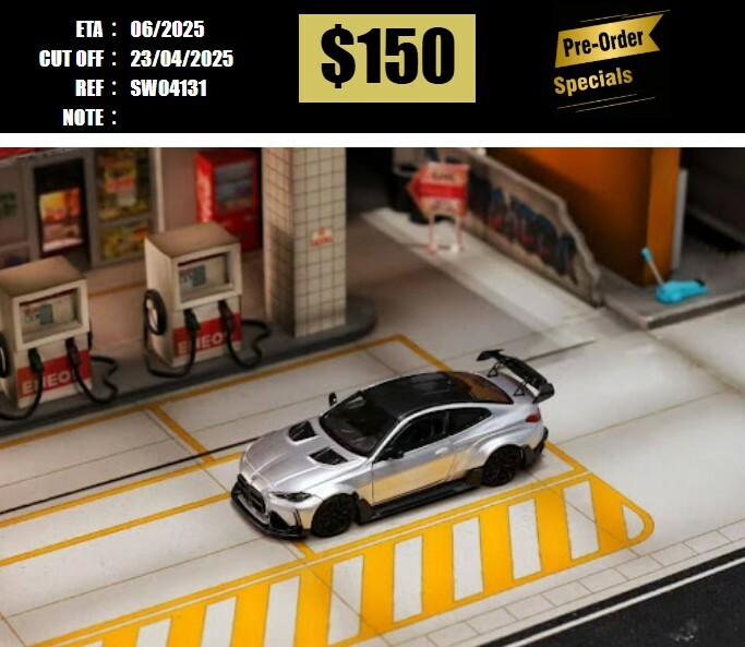 PO-$150 * STREET WEAPON * 1:64 BMW M4 G82 ADRO BODY KIT SILVER [OD13/04]