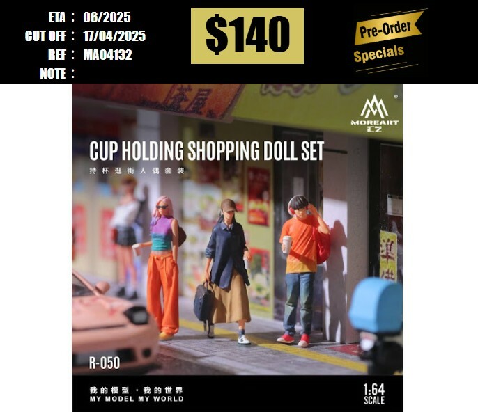 PO-$140 * MOREART * 1:64 FIGURE - CUP HOLDING SHOPPING DOLL SET(MO223050) [OD13/04]