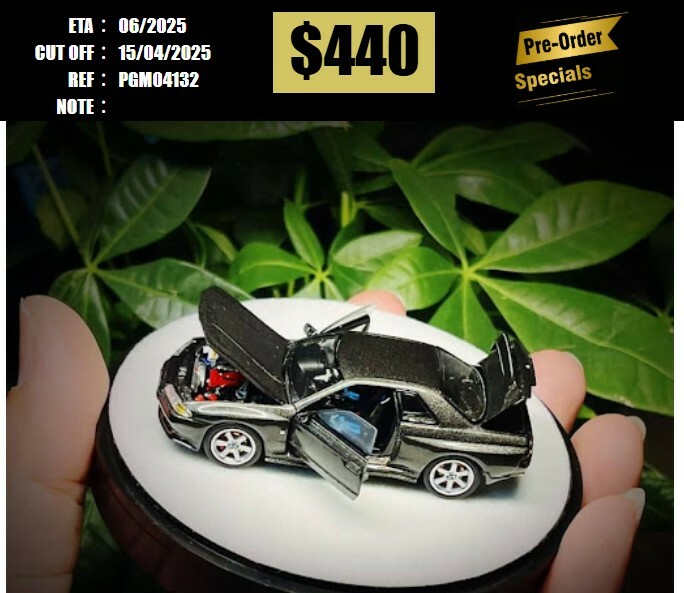 PO-$440 * PGM * 1:64 NISSAN SKYLINE GT-R R32 METALLIC GREY DELUXE VER. [OD13/04]