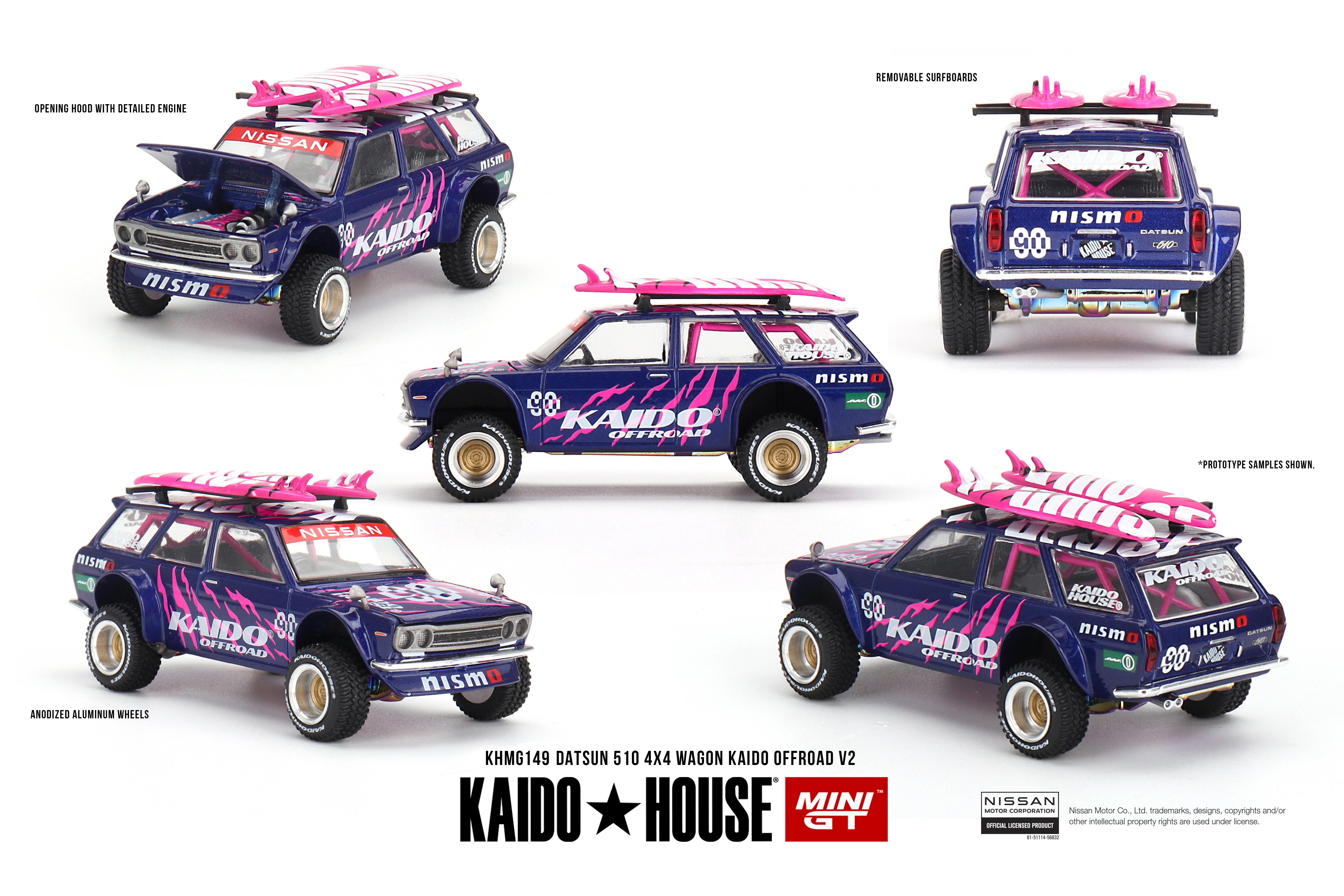 Mini GT 1/64 [Kaidohouse x MINI GT] Datsun 510  4x4 Wagon Kaido Offroad V2
