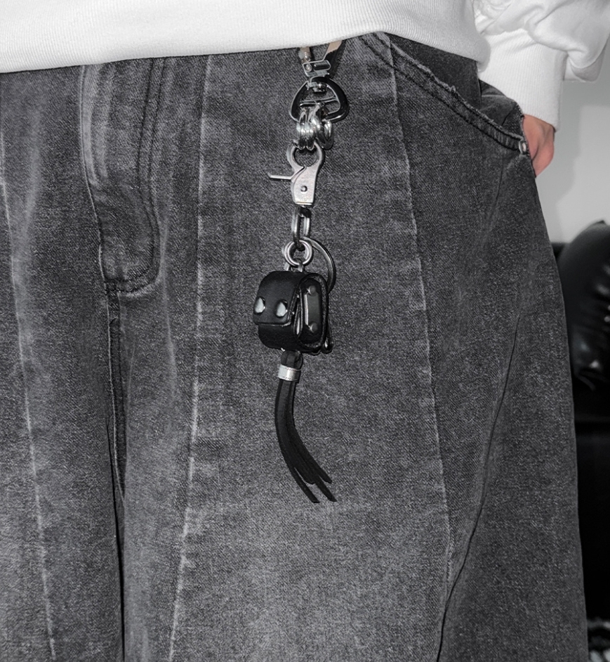 韓國 百搭 皮革 造型 流蘇 扣環 鑰匙圈