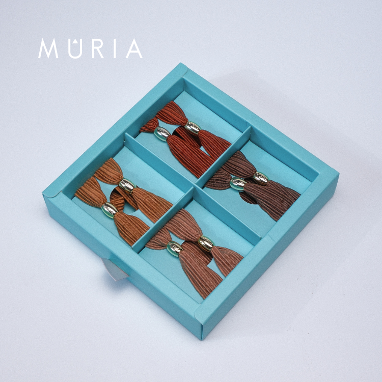 MÛRIA 緞帶圈 盒裝｜摩卡慕斯 8入
