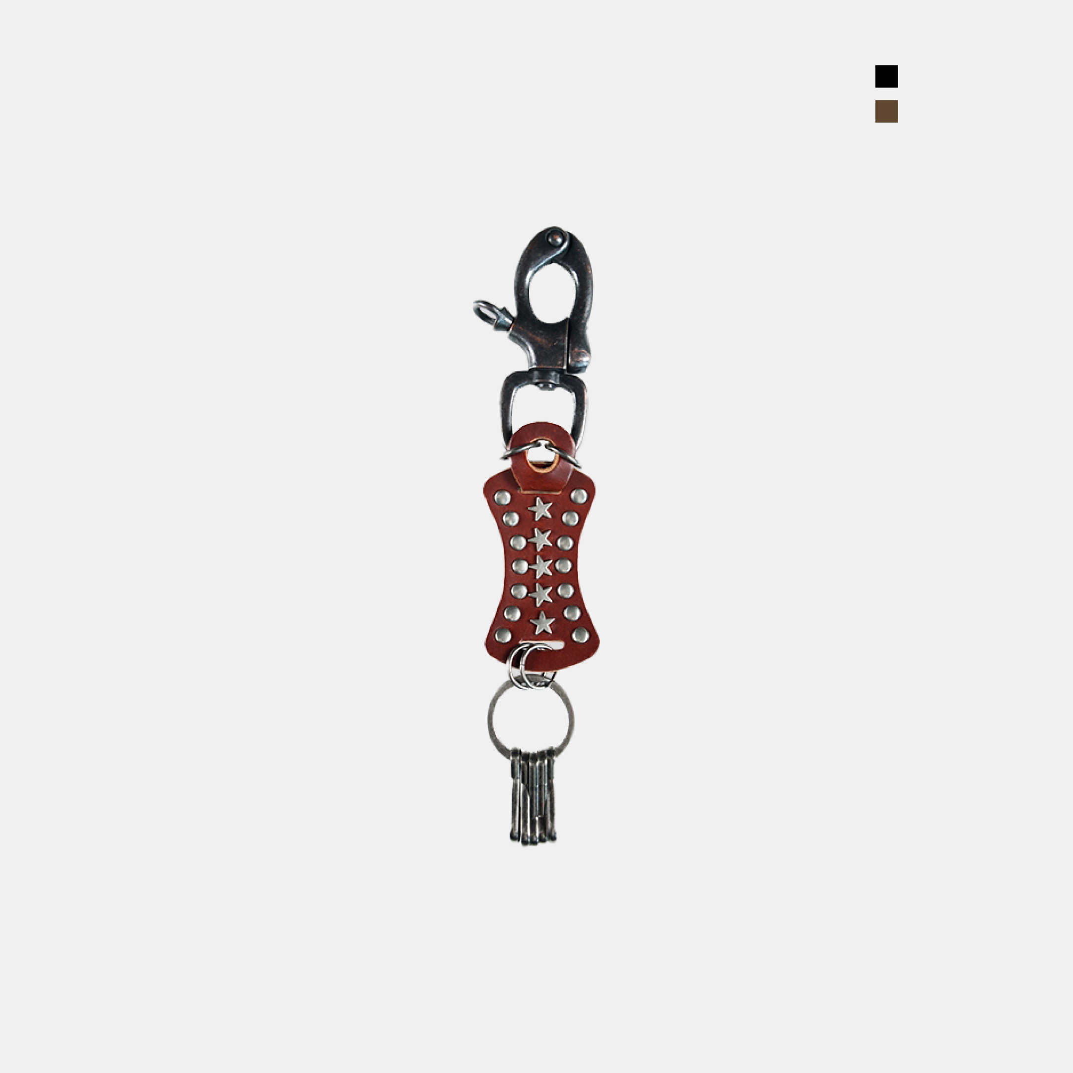 韓國 西部龐克 皮革 鉚釘 扣環 鑰匙圈