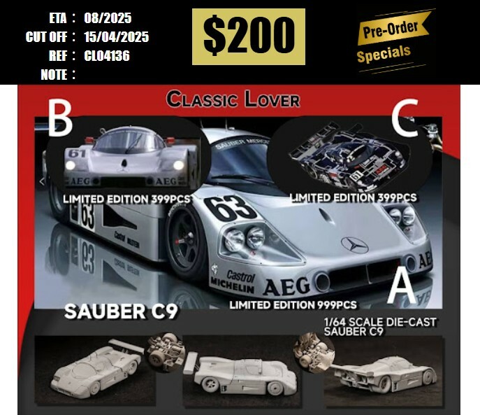 PO-$200 * CLASSIC LOVER * 1:64 SAUBER C9 1989 #61 BLACK (C) [OD13/04]