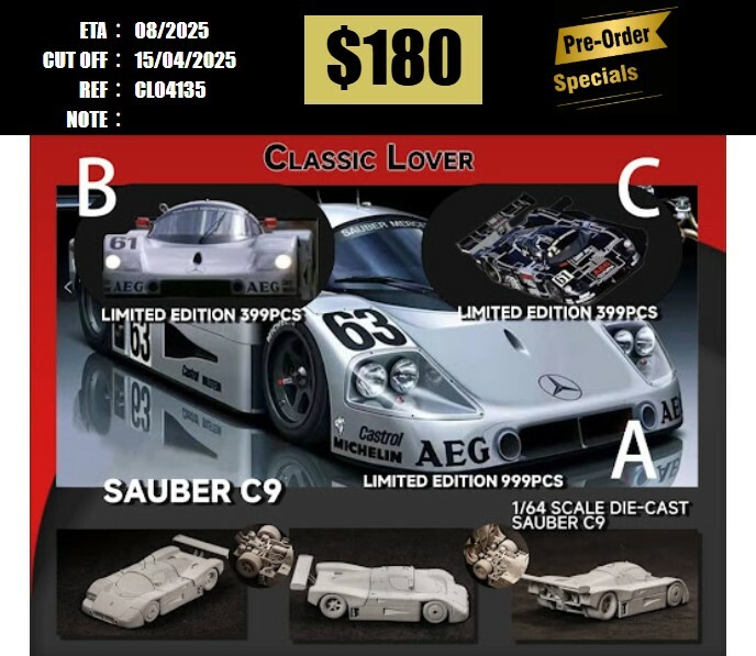 PO-$180 * CLASSIC LOVER * 1:64 SUABER C9 1989 #61 SILVER (B) [OD13/04]