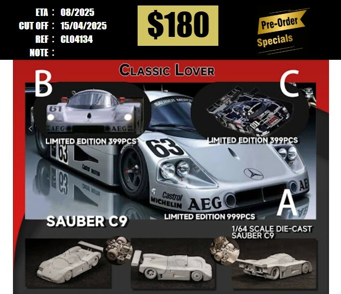 PO-$180 * CLASSIC LOVER * 1:64 SUABER C9 1989 LE MAN #63 (A) [OD13/04]