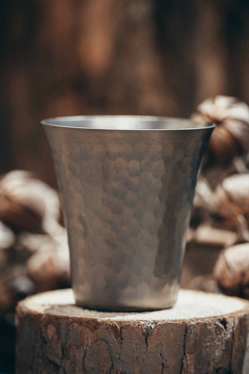 Tsuchi｜日本燕三条製鎚目紋純鈦清酒杯｜60ml