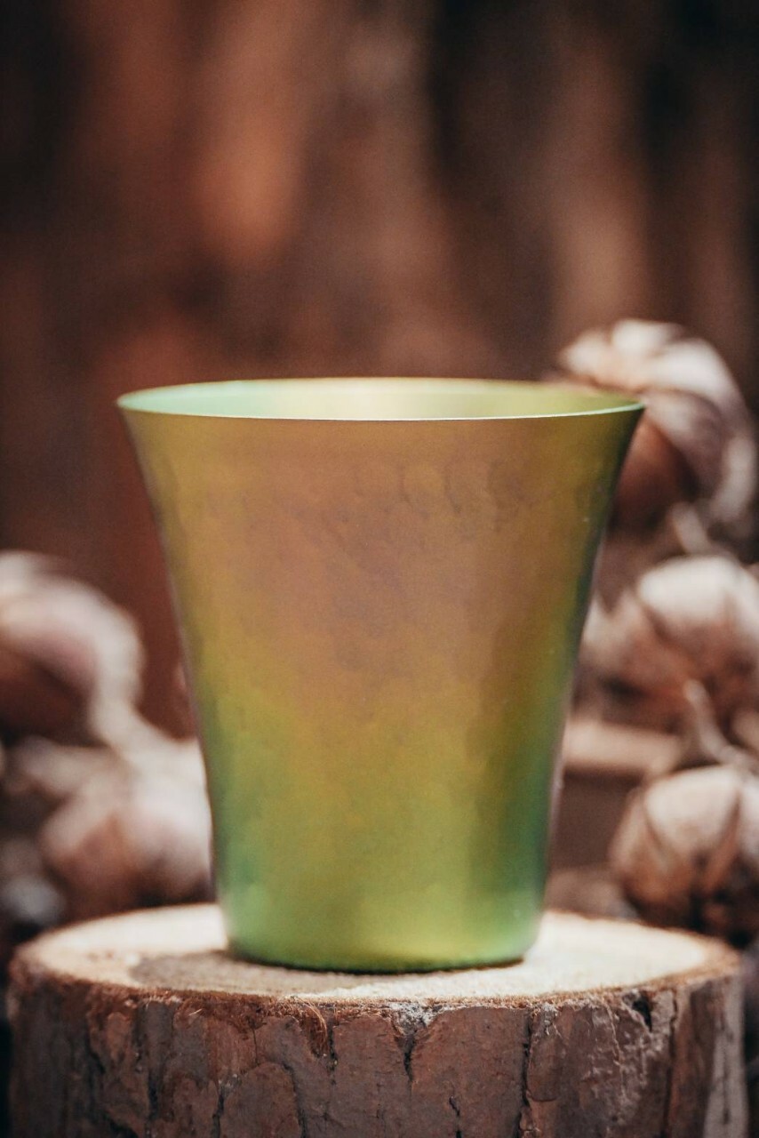 plants　山茶窯麦酒杯　石狩陶園　盃 No.14 宋赤絵風花酒觴／Sake cup, “花 (flower)”, Song red