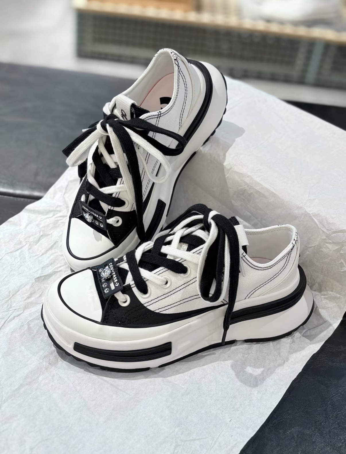 Converse Run Star Legacy CX 白黑色 熊貓 縫線 厚底 帆布鞋 A15759C/預購
