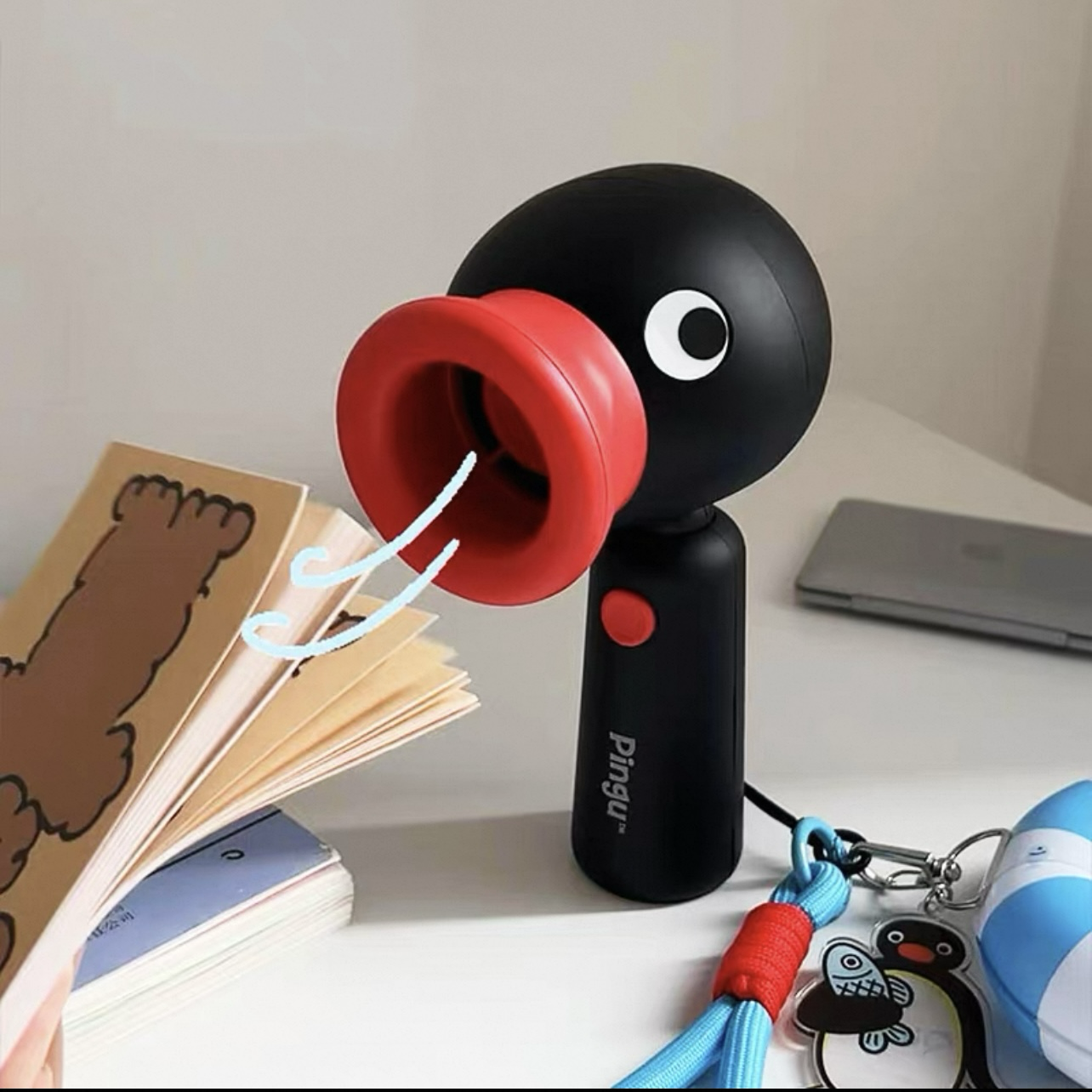 正版授權 PINGU 企鵝夏日隨行小風扇