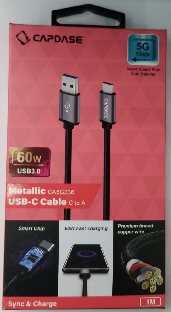 Capdase Metallic 60W USB-C To A - 1M - HC00-59G1