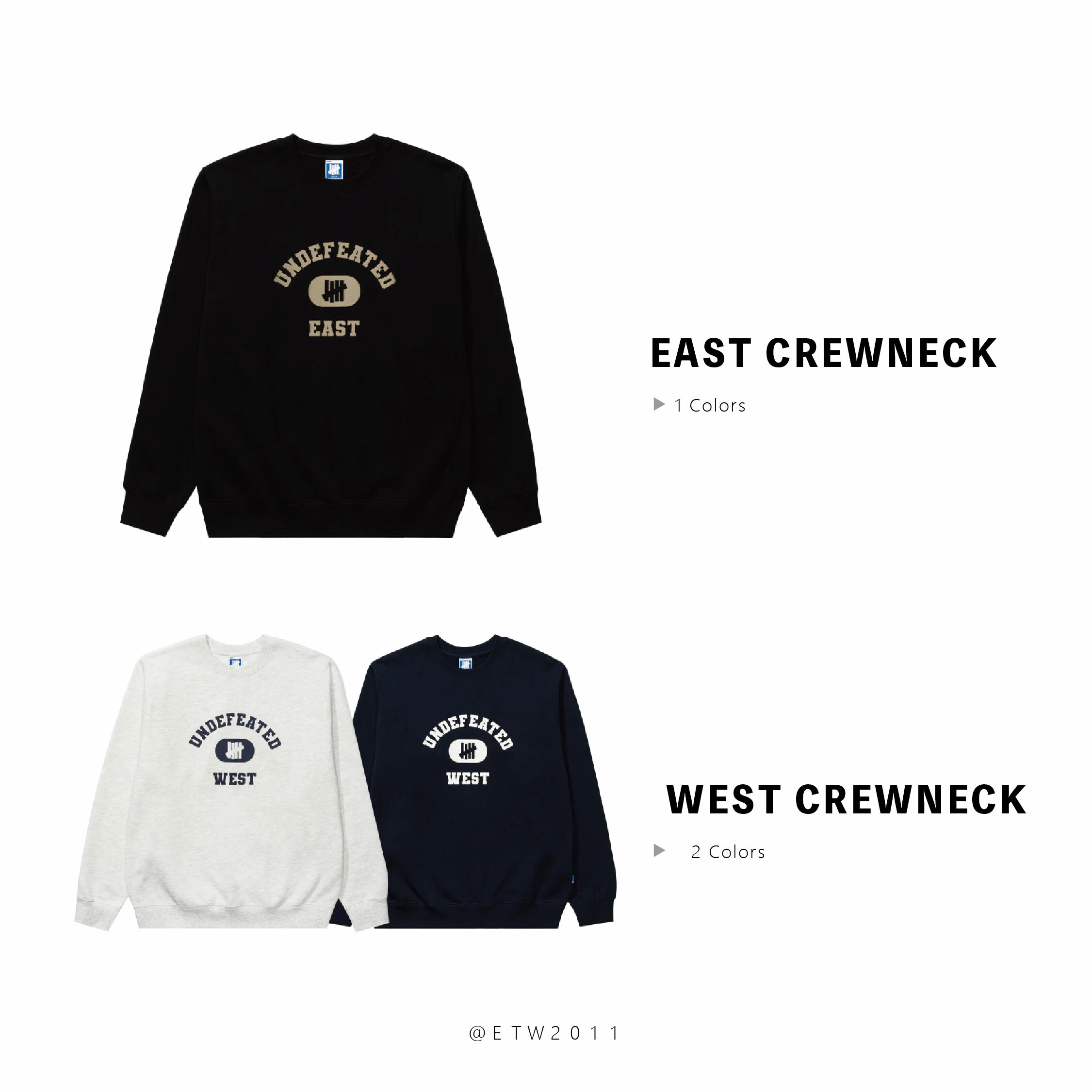 ☆ETW☆【EASY TO WEAR】UNDEFEATED WEST CREWNECK 柵欄 長T 大學T 東方 西方