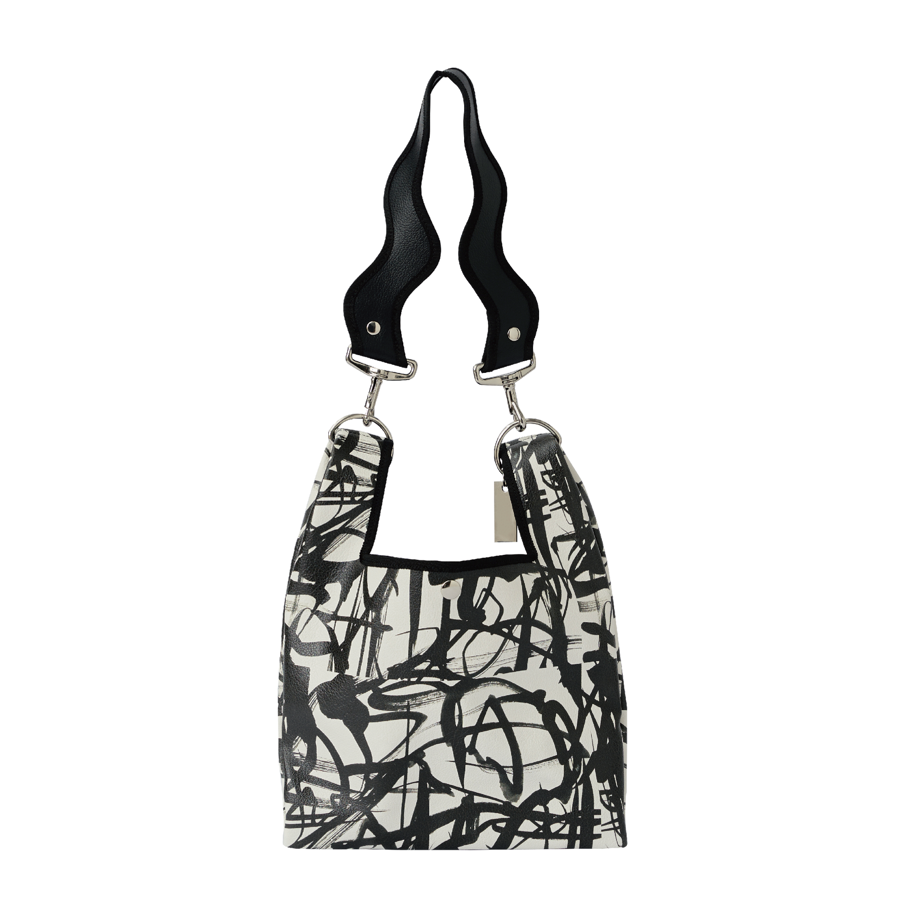 Nori 波浪手提肩背包 小款 黑白塗鴉款