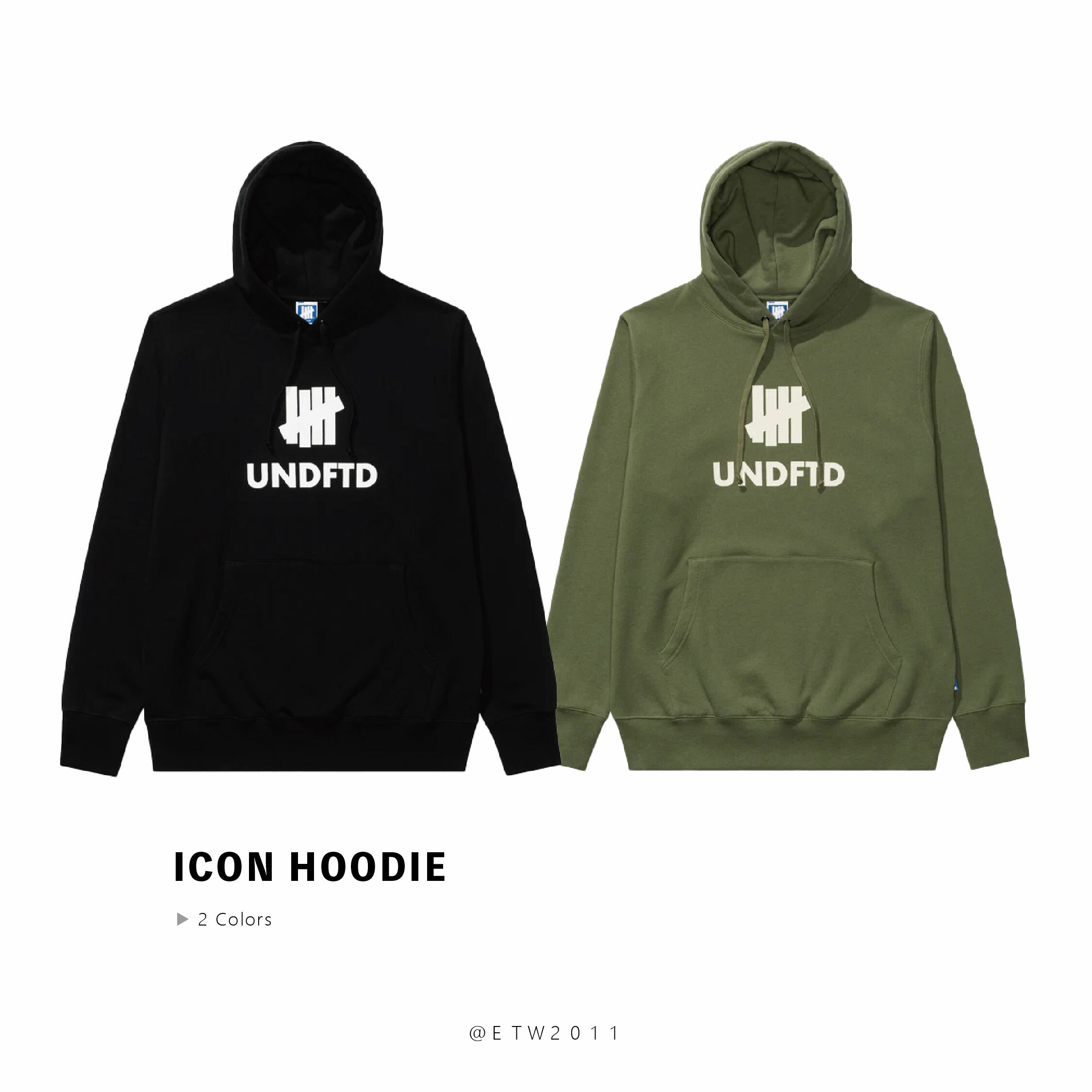 ☆ETW☆【EASY TO WEAR】UNDEFEATED ICON HOODIE 帽T 標誌 柵欄 冬季 黑色 綠色