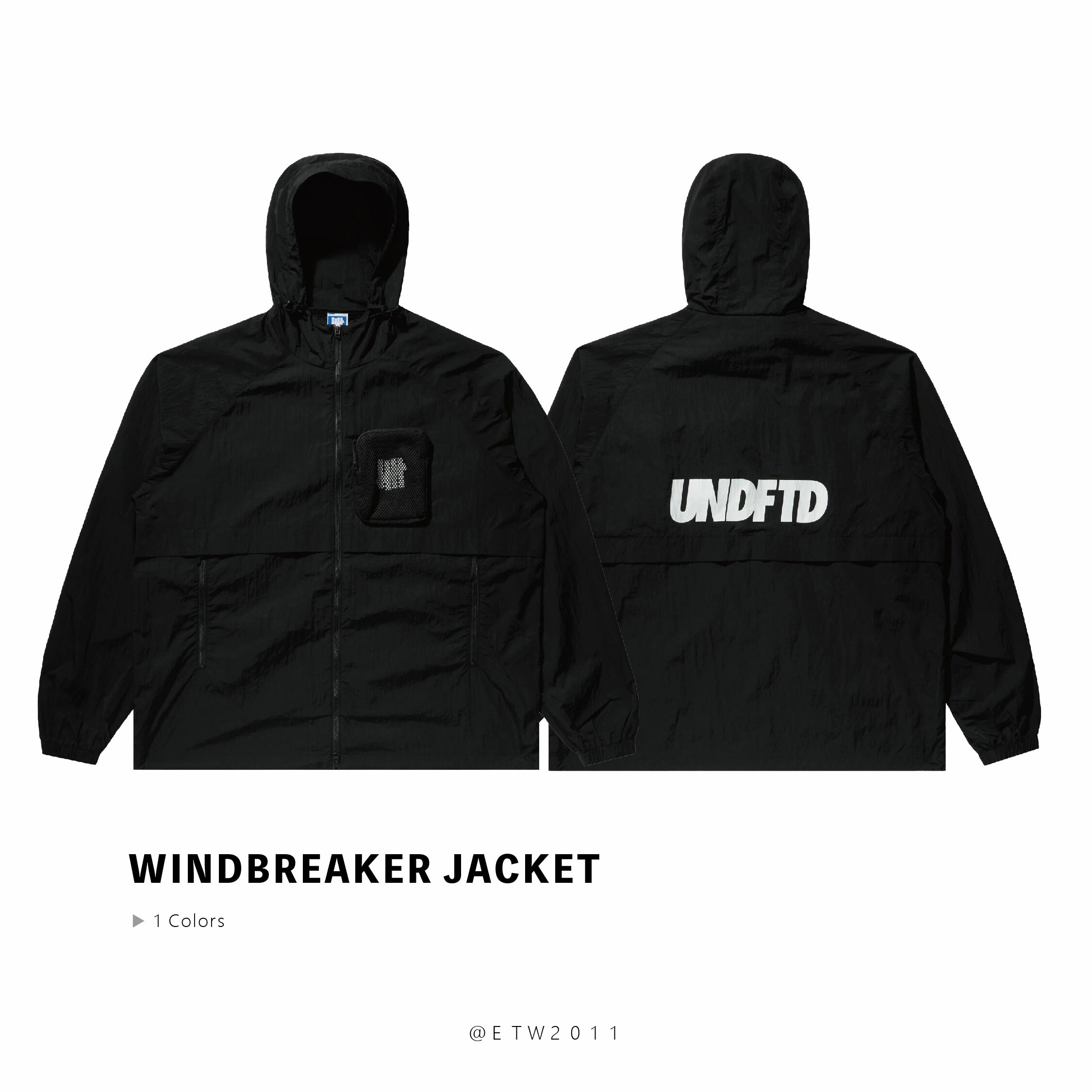 ☆ETW☆【EASY TO WEAR】UNDEFEATED WINDBREAKER JACKET 防風外套 外套 風衣 柵欄  黑色