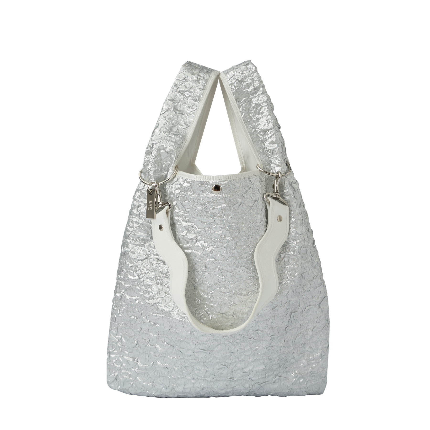 Nori 波浪手提肩背包 大款 銀色款